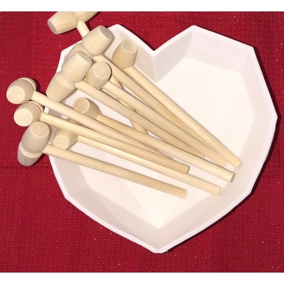 Silicone heart mold Candles or Chocolate and Wood Hammers - Picture 5 of 5